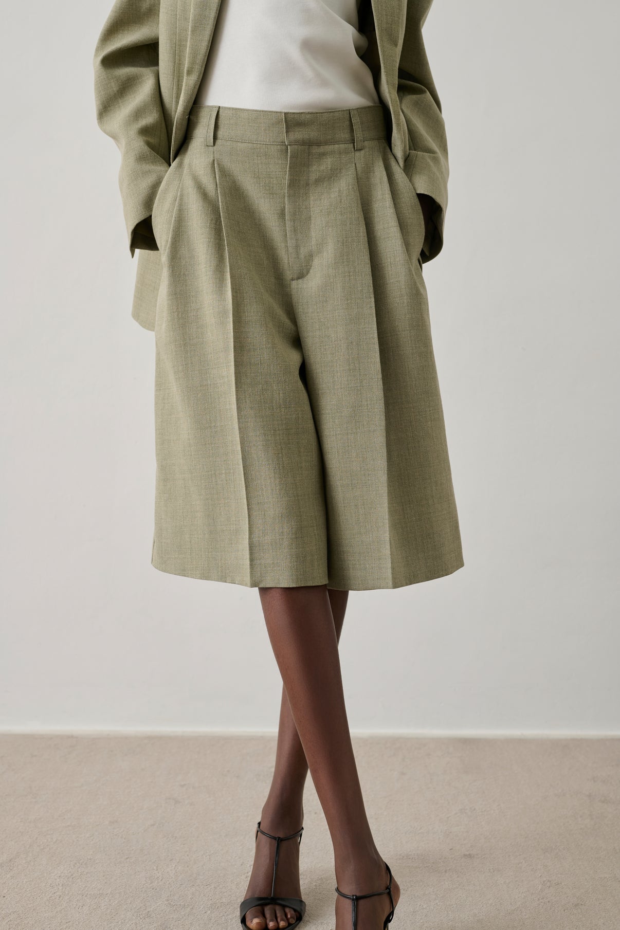 Bermuda Imogen - Amande - Coton - Femme vue 3