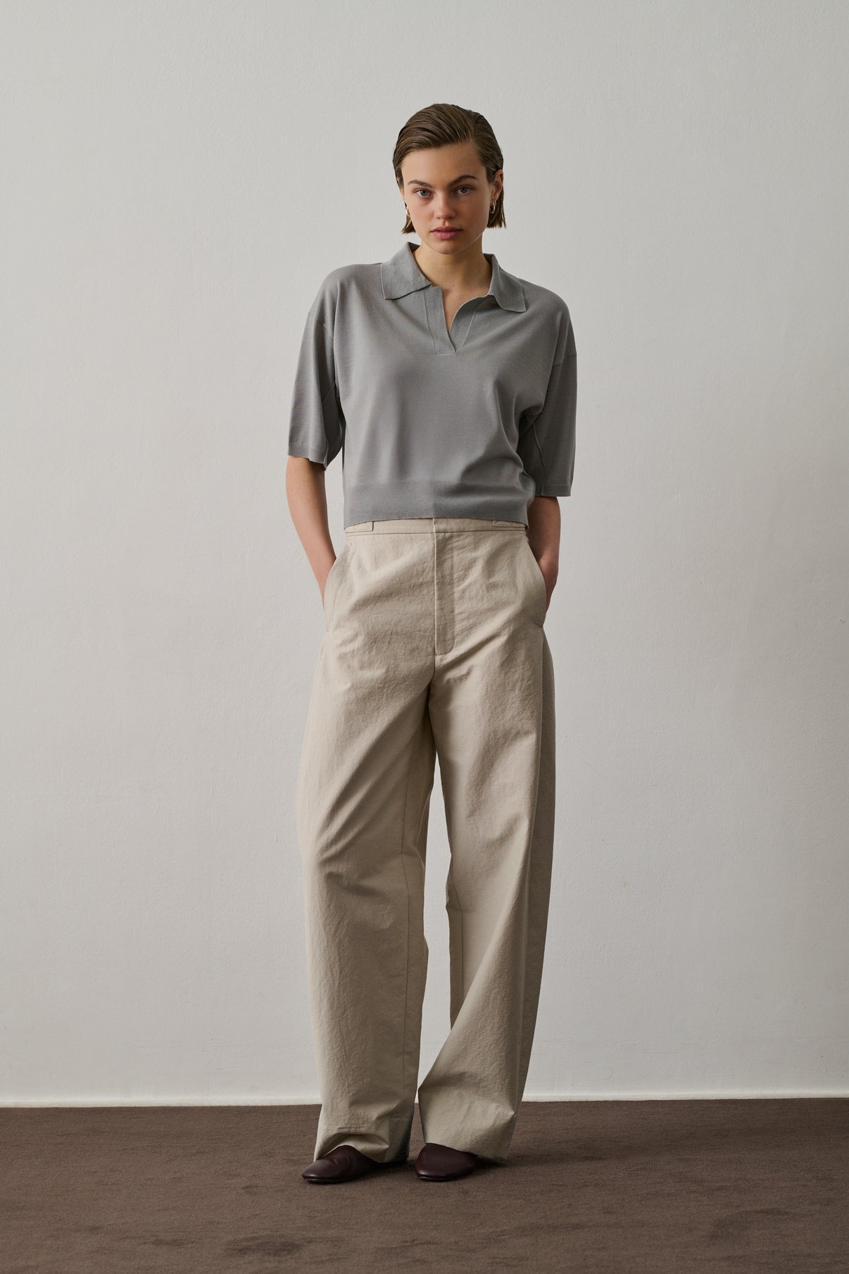 Pantalon Wally - Craie - Coton - Femme vue 1